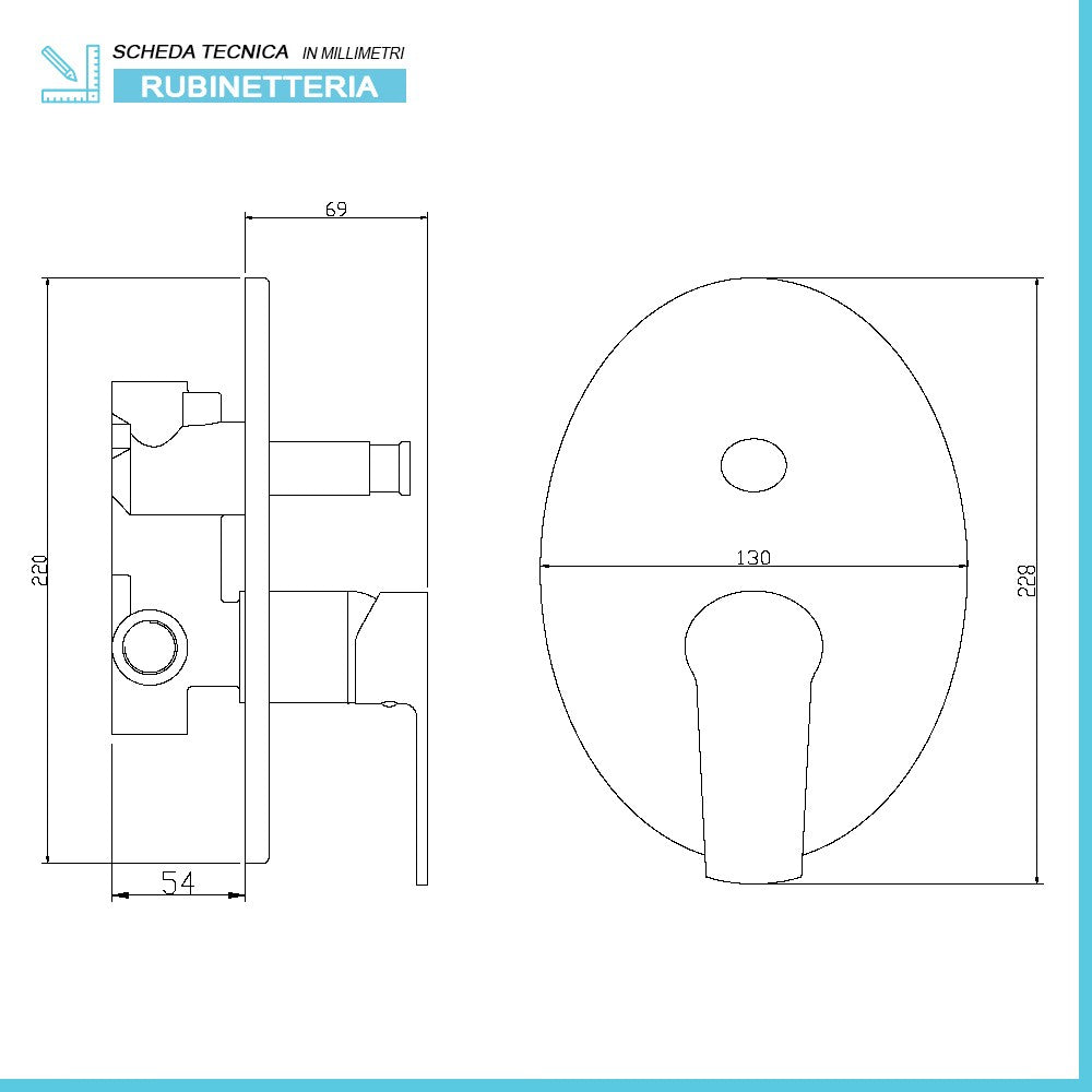 Set miscelatori lavabo bidet e doccia incasso con deviatore Juliette