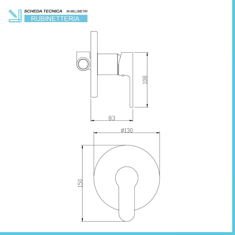 Set miscelatori lavabo bidet e doccia incasso cromati Paco con scarico