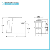 Set miscelatori lavabo bidet e vasca con kit doccia cromati serie Kubo scarico incluso