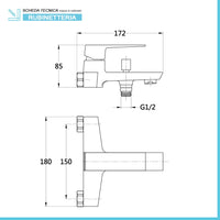 Set miscelatori lavabo bidet e vasca con kit doccia cromati serie Kubo scarico incluso