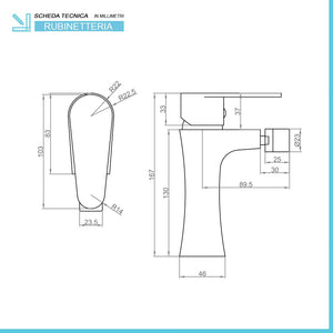 Set miscelatori lavabo bidet incasso doccia con deviatore nichel nero satinato Lizzy