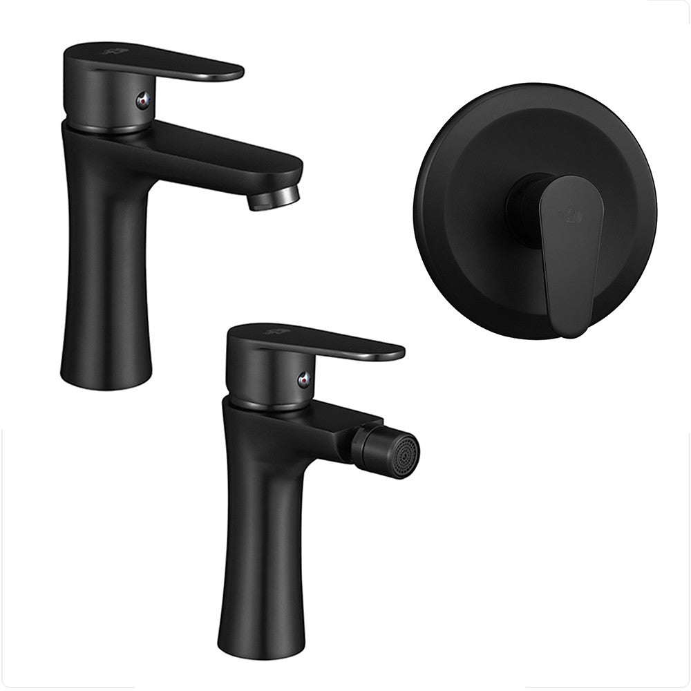 Set miscelatori lavabo bidet incasso doccia nero opaco Lizzy