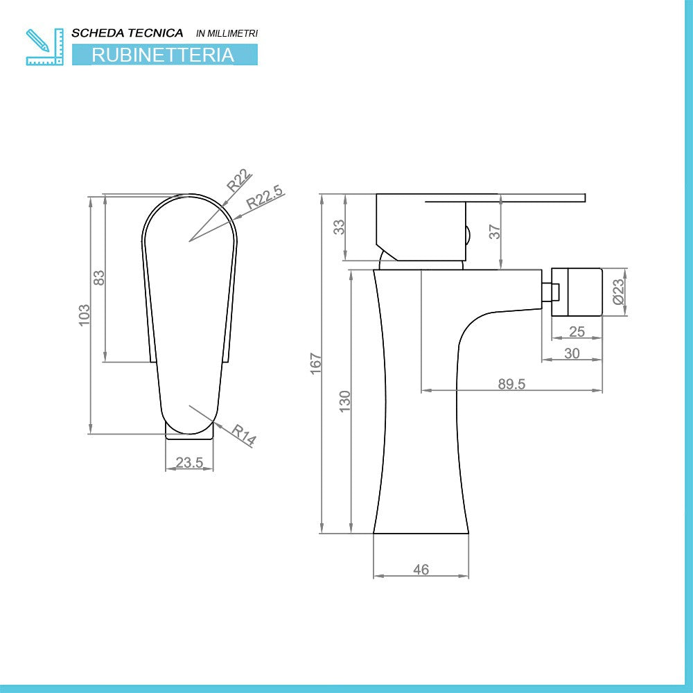 Set miscelatori lavabo bidet incasso doccia nichel nero satinato Lizzy