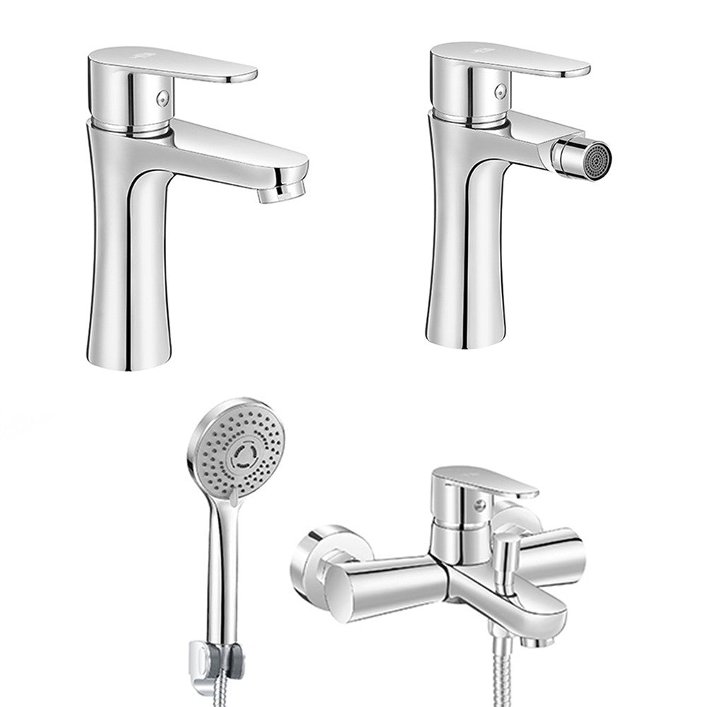 Set miscelatori lavabo bidet vasca cromati serie Lizzy