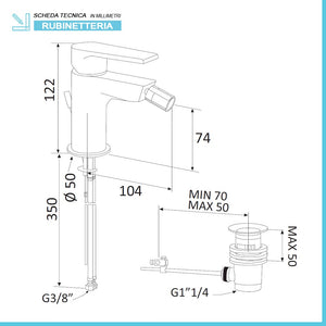 Set miscelatori lavabo e bidet cromato Mariani Artic scarico incluso