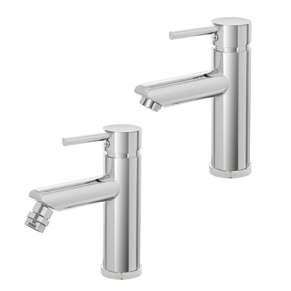 Set miscelatori lavabo e bidet cromato lucido con piletta click-clack York