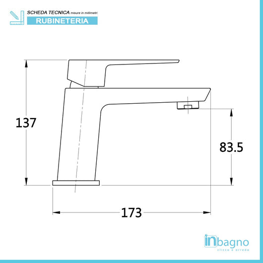 Set miscelatori lavabo e bidet Kubo nero opaco con piletta click-clack