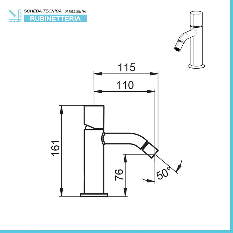 Set miscelatori lavabo e bidet cromo lucido senza leva di comando Gemma