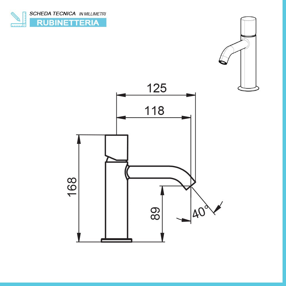 Set miscelatori lavabo e bidet cromo lucido senza leva di comando Gemma