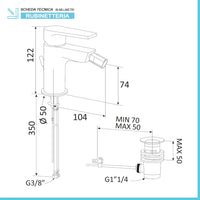 Set miscelatori lavabo e bidet spazzolato Mariani Artic scarico incluso