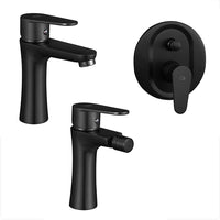 Set miscelatori nero opaco lavabo bidet incasso doccia con deviatore Lizzy