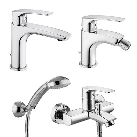 Set miscelatori Paffoni Lime lavabo bidet vasca con duplex e kit doccia