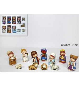 Set Nativita Bambini Per Presepe Natale Statuine Presepio In Resina 7cm 11pz         