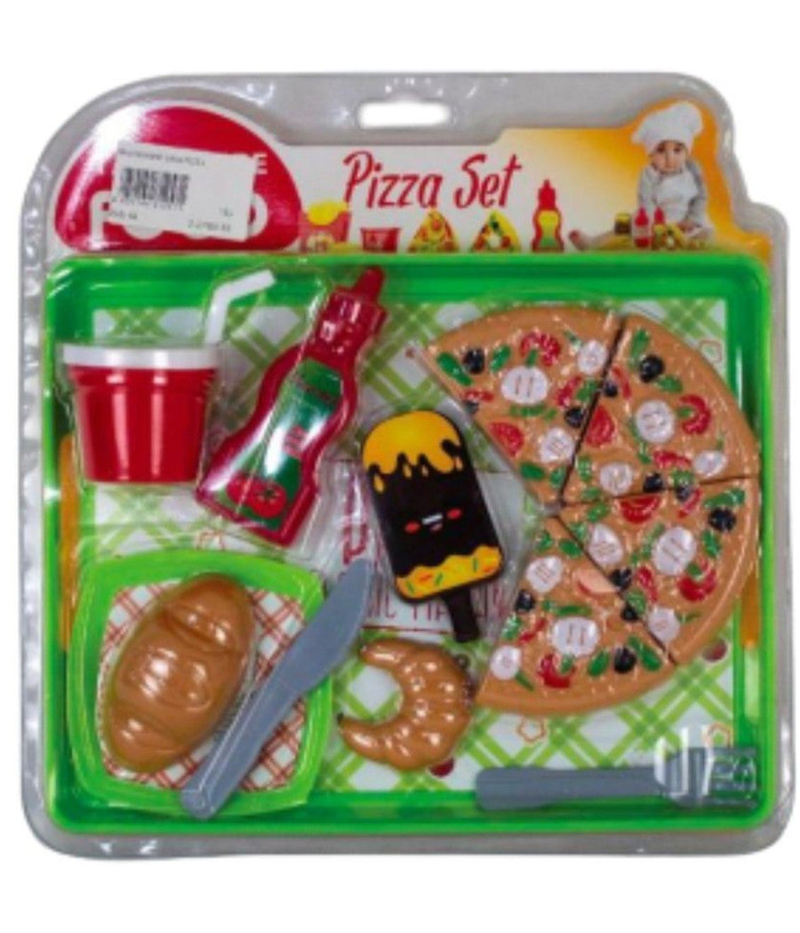 Set Pizza Mangiamo Insieme Con Vari Accessori Giocattolo Per Bambini 28x28,5 Cm         