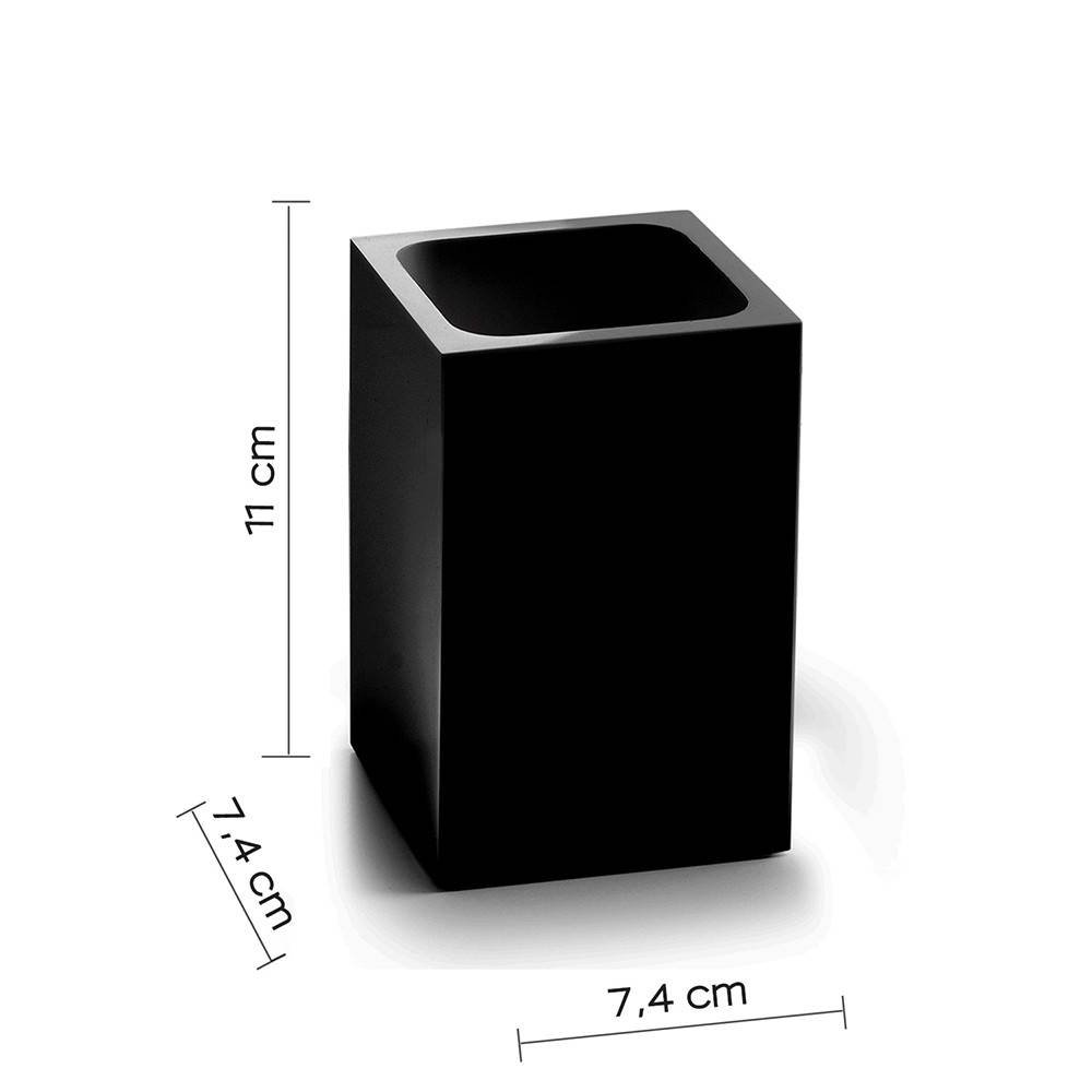 Set portaspazzolini / dosasapone d' appoggio Gedy linea Sofia nero matt - Gedy