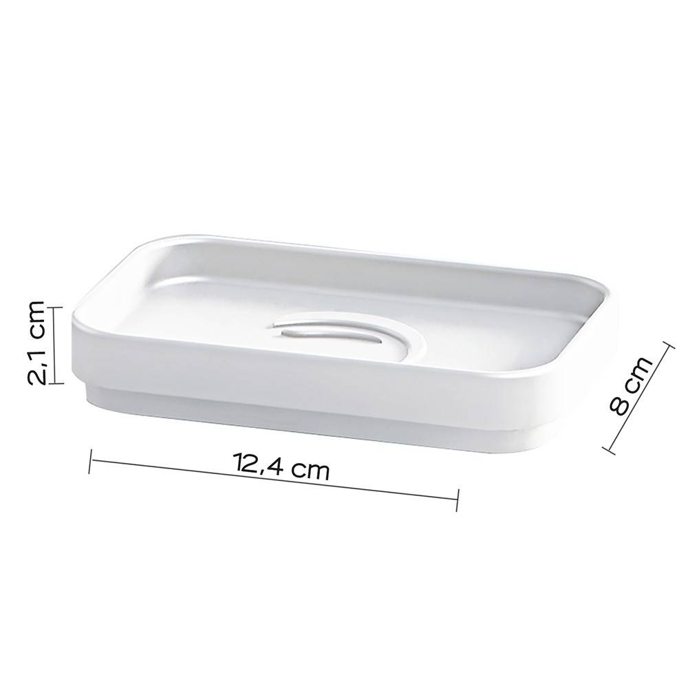 Set portaspazzolini, dosasapone e portasapone d' appoggio Gedy linea Seventy bianco - Gedy