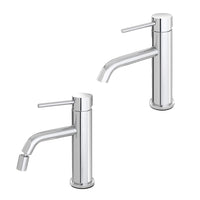 Set rubinetti lavabo e bidet in acciaio inox con scarico incluso Nuego