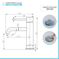 Set rubinetti lavabo e bidet in acciaio inox con scarico incluso Nuego