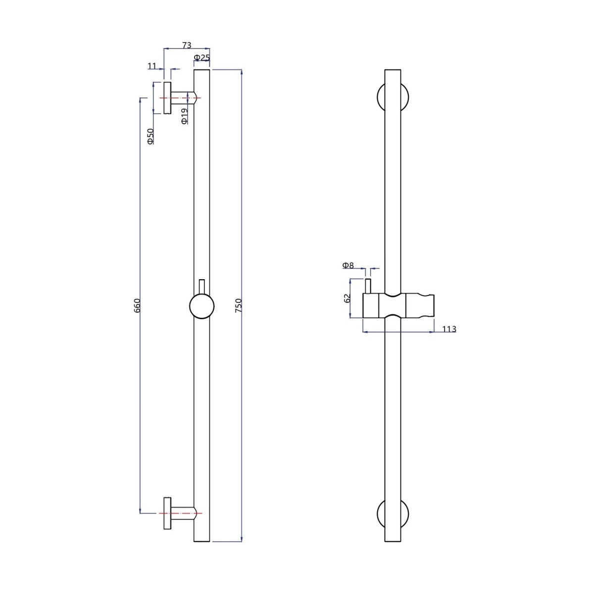 Set saliscendi acciaio inox satinato essential