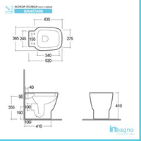 Set Sanitari filomuro Rak serie one con sedile ultra slim rallenty