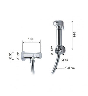 Miscelatore incasso per shut-off arrotondato con doccetta, supporto e flessibile doccia cod 75807