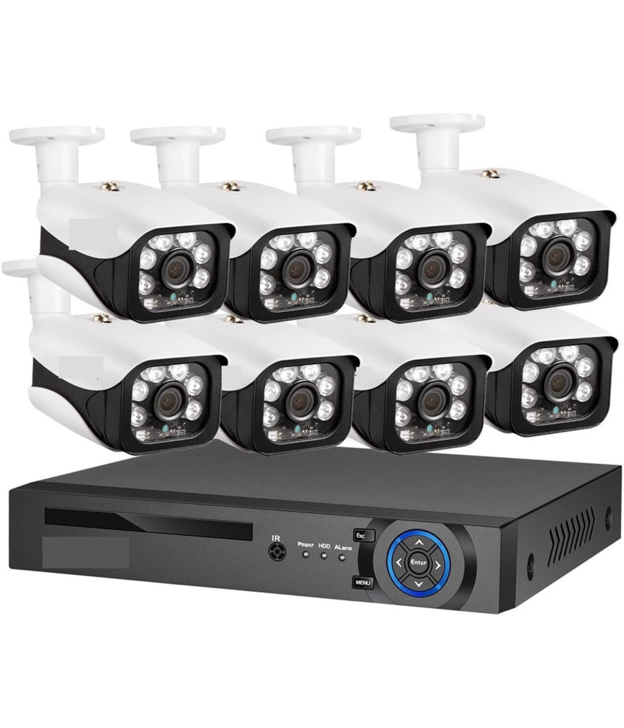 Set Sistema Di Registrazione Sicurezza Cctv Hd Q-s80 Con 8 Canali Telecamere 4k         