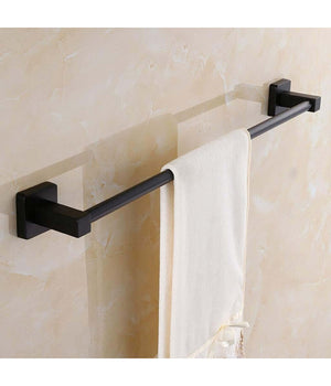 Set Ultra Moderno Nero 6pz Bagno Porta Asciugamano Rotolo Bicchiere Spazzolini 87261         