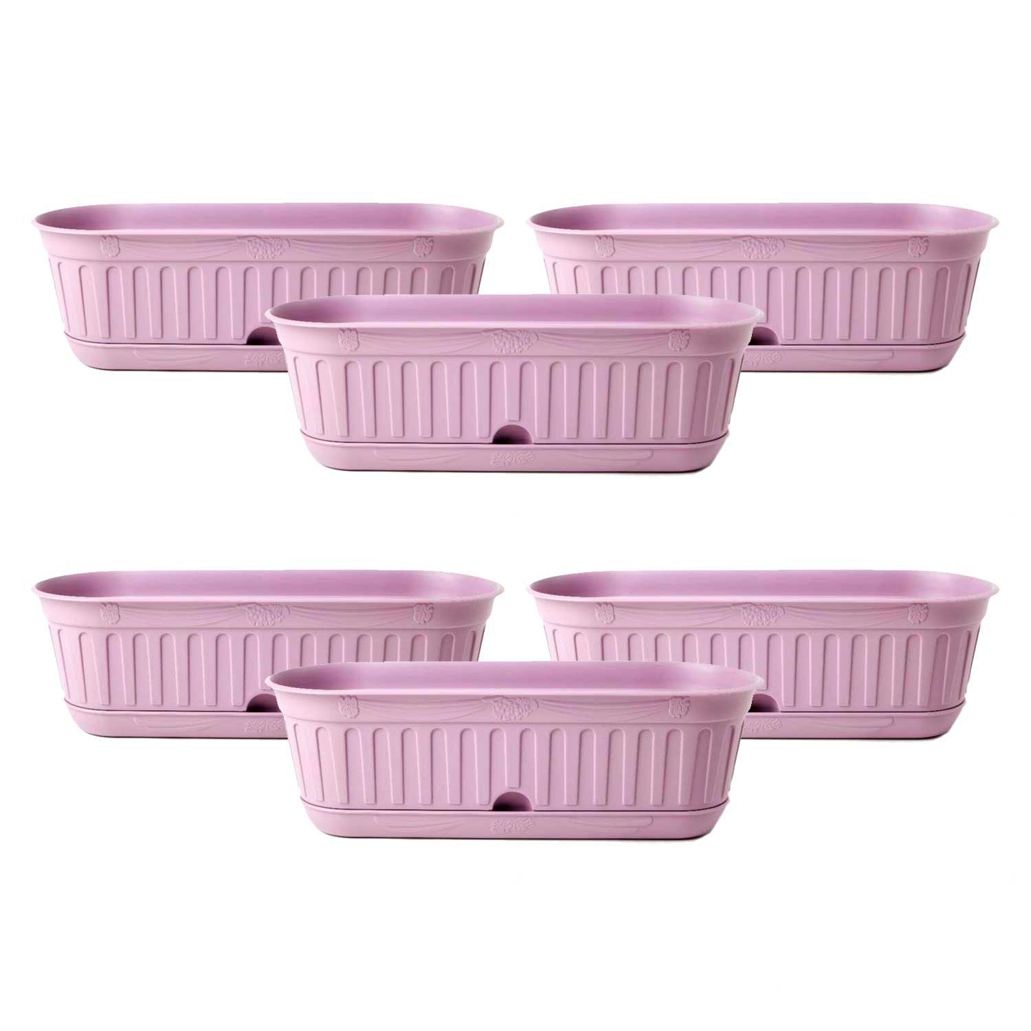 Etika Big - Set da 6 fioriere, colore lavanda