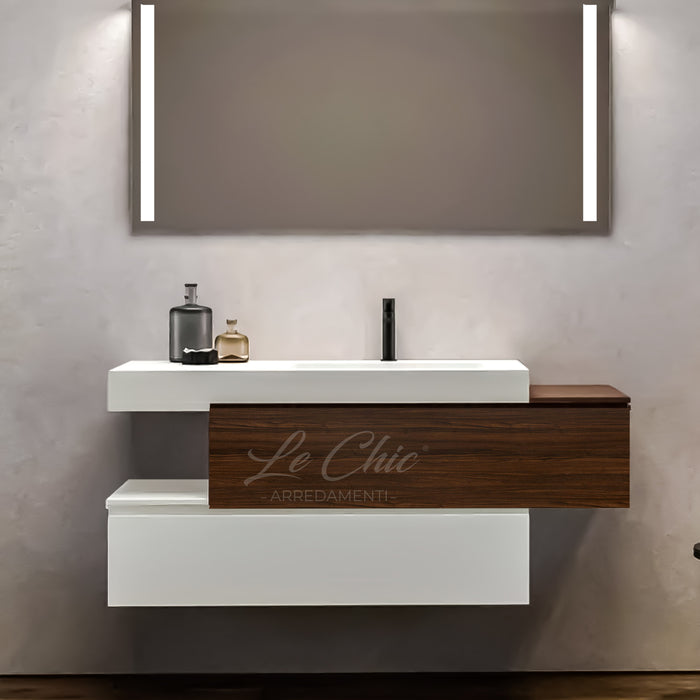 Mobile bagno moderno Future Flow sospeso - 80 cm