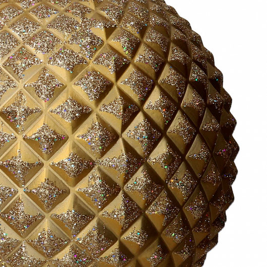 Sfera plastica con glitter oro opaco cm ø25h25