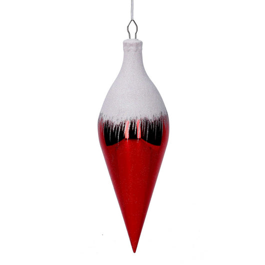 Sfera plastica goccia innevata rosso cmh40