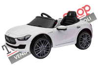 Auto Elettrica per Bambini MASERATI GHIBLI 12V  con Sedile in Pelle colore Bianco