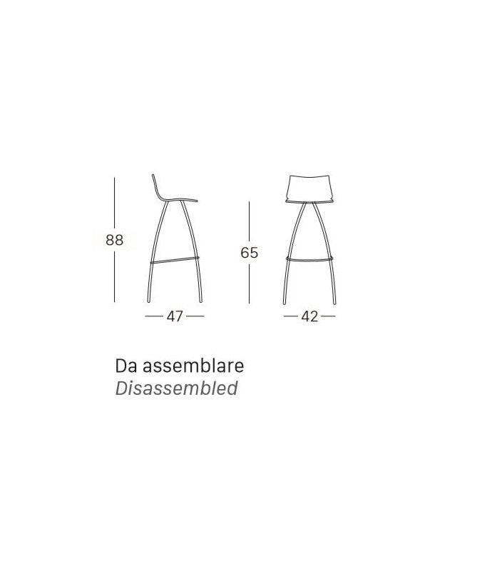 Sgabelli Day Set Da 4 H. 65 In Tecnopolimero Made In Italy Scab Design colore Antracite 81