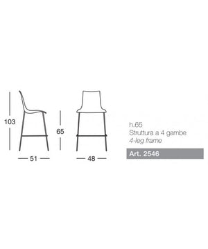 Sgabelli Zebra Set Da 2 Antishock H 65 In Policarbonato E Acciaio Cromato Scab Design - Trasparente 100