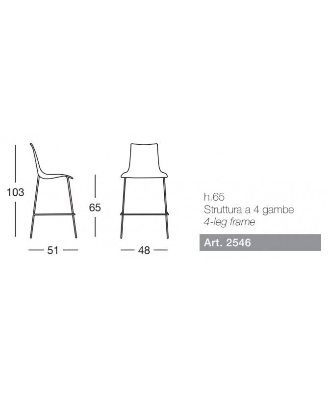 Sgabelli Zebra Set Da 2 Antishock H 65 In Policarbonato E Acciaio Cromato Scab Design - Trasparente 100