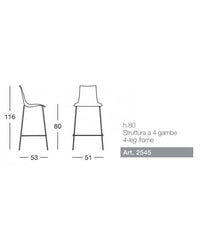 Sgabelli Zebra Set Da 2 Antishock H 80 In Policarbonato E In Acciaio Cromato Scab Design - Trasparente 100