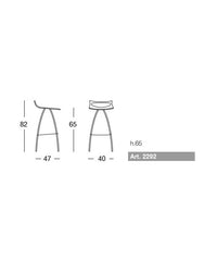 Sgabello Diablito Set Da 4 H 65 In Tecnopolimero E Acciaio Cromato Made In Italy Scab Design - Lino 11