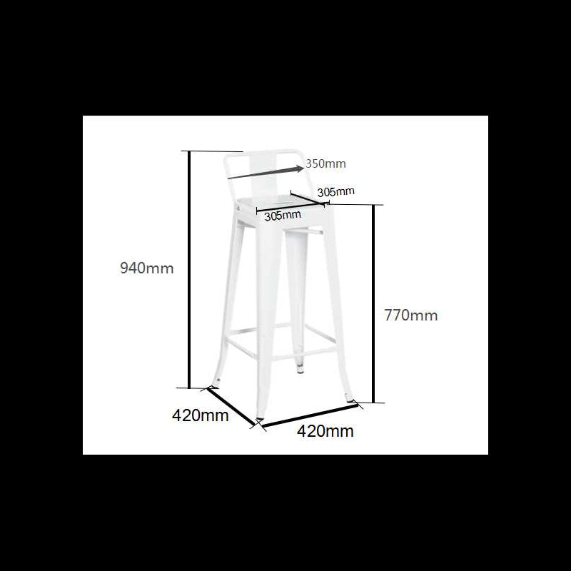 Sgabello ferro new bristol bianco seduta legno cm42x42h77/94