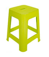 Sgabello In Plastica Rattan Verde H 45,5 Cm Sedia Complemento D'arredo Per Casa         