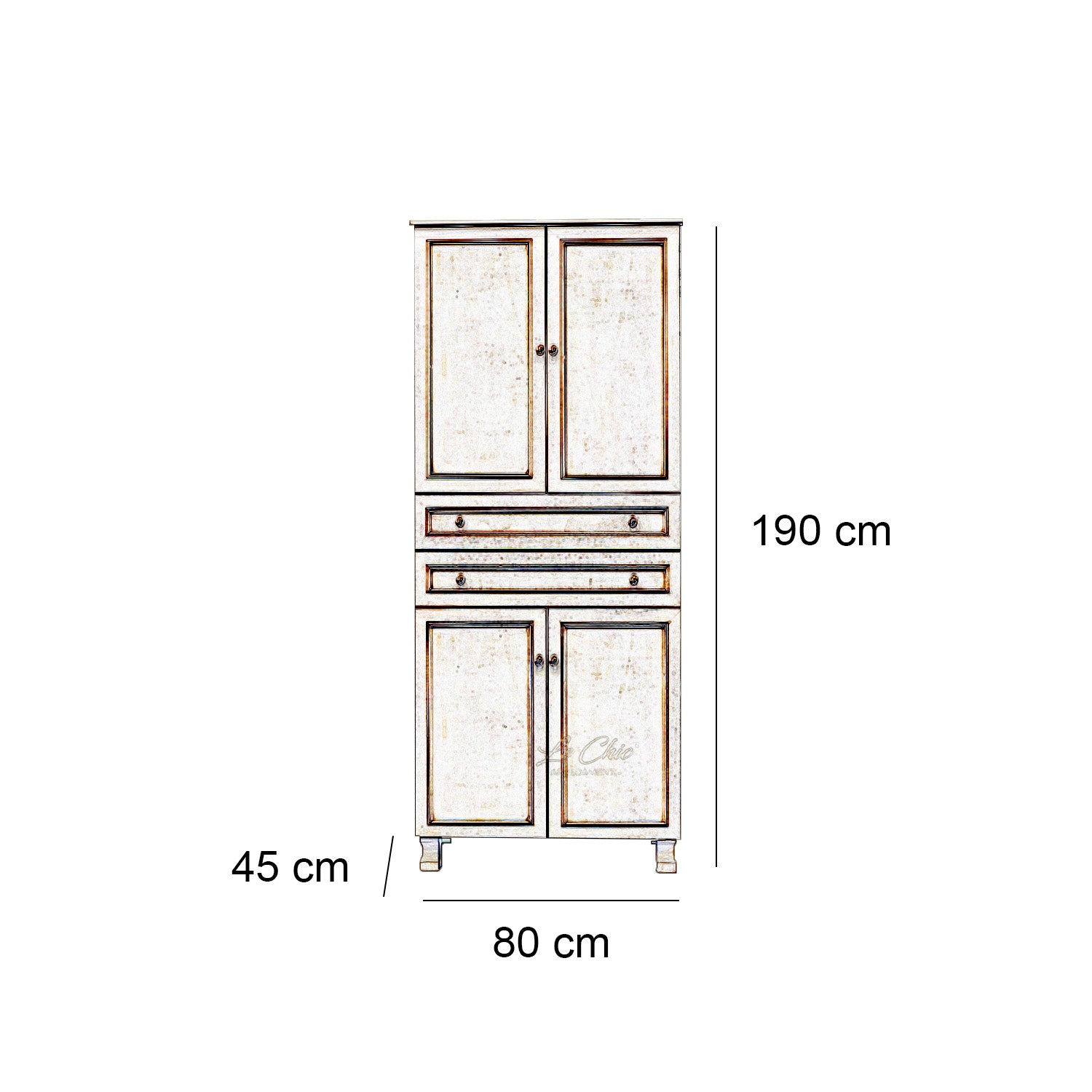 Maxi colonna armadio multi ambiente - Ante superiori con vetro