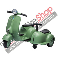 Moto Elettrica per Bambini Vespa Sidecar Small 6V colore Verde