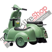 Moto Elettrica per Bambini Vespa Sidecar Small 6V colore Verde