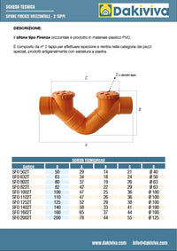 Sifone firenze orizzontale in pvc  (2 Tappi) : Diametro - 200