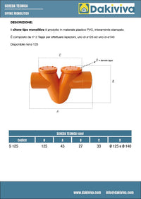 Sifone monolitico ø125 in pvc