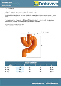 Sifone palermo in pvc : Diametro - 125