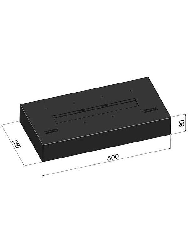 SIMPLE BOX - Biocamino freestanding da appoggio nero opaco Cm 50 - Peso 11 kg - Linea di fuoco 32 cm