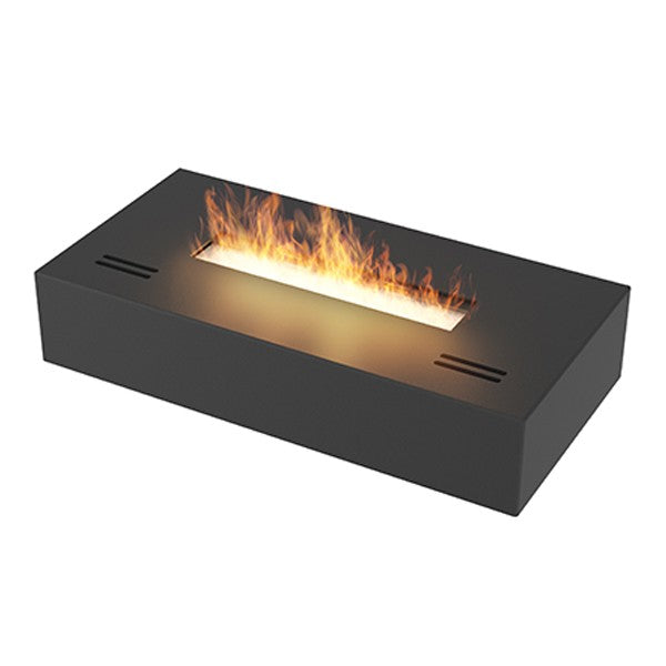 SIMPLE BOX - Biocamino freestanding da appoggio nero opaco Cm 40 - Peso 10 kg - Linea di fuoco 22 cm
