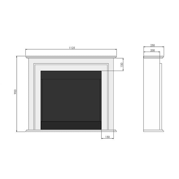 SIMPLE INPORTAL 1 - Biocamino freestanding da pavimento, camino a bioetanolo Bianco