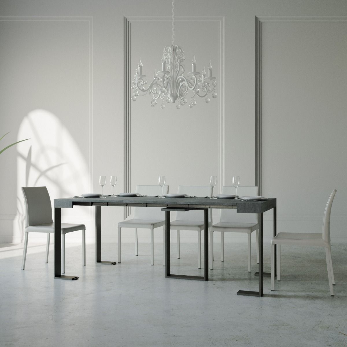 Consolle Allungabile 90-196x40x77 cm in Nobilitato Grigio