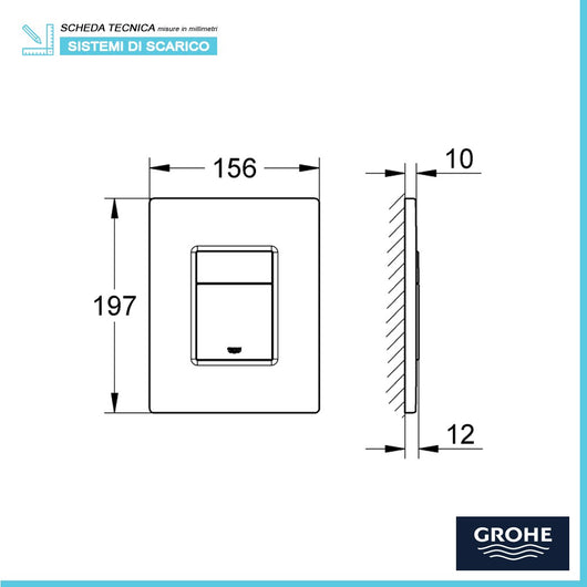 Sistema di scarico wc Grohe da incasso con placca cromata